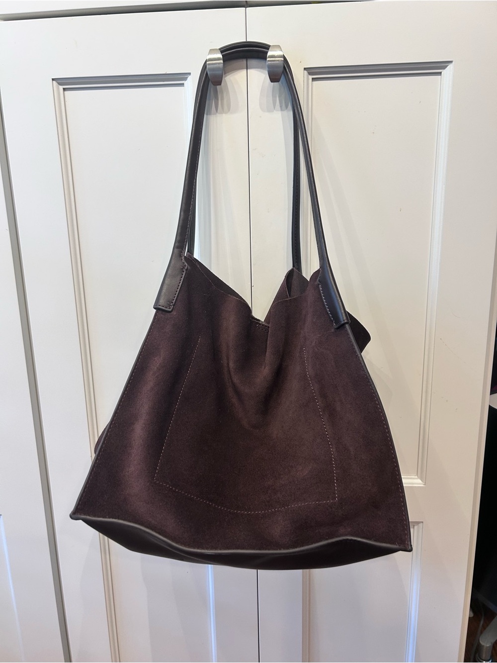 J. Crew Large Unstructured Brown Leather Berkley Tote - Picture 2 of 7
